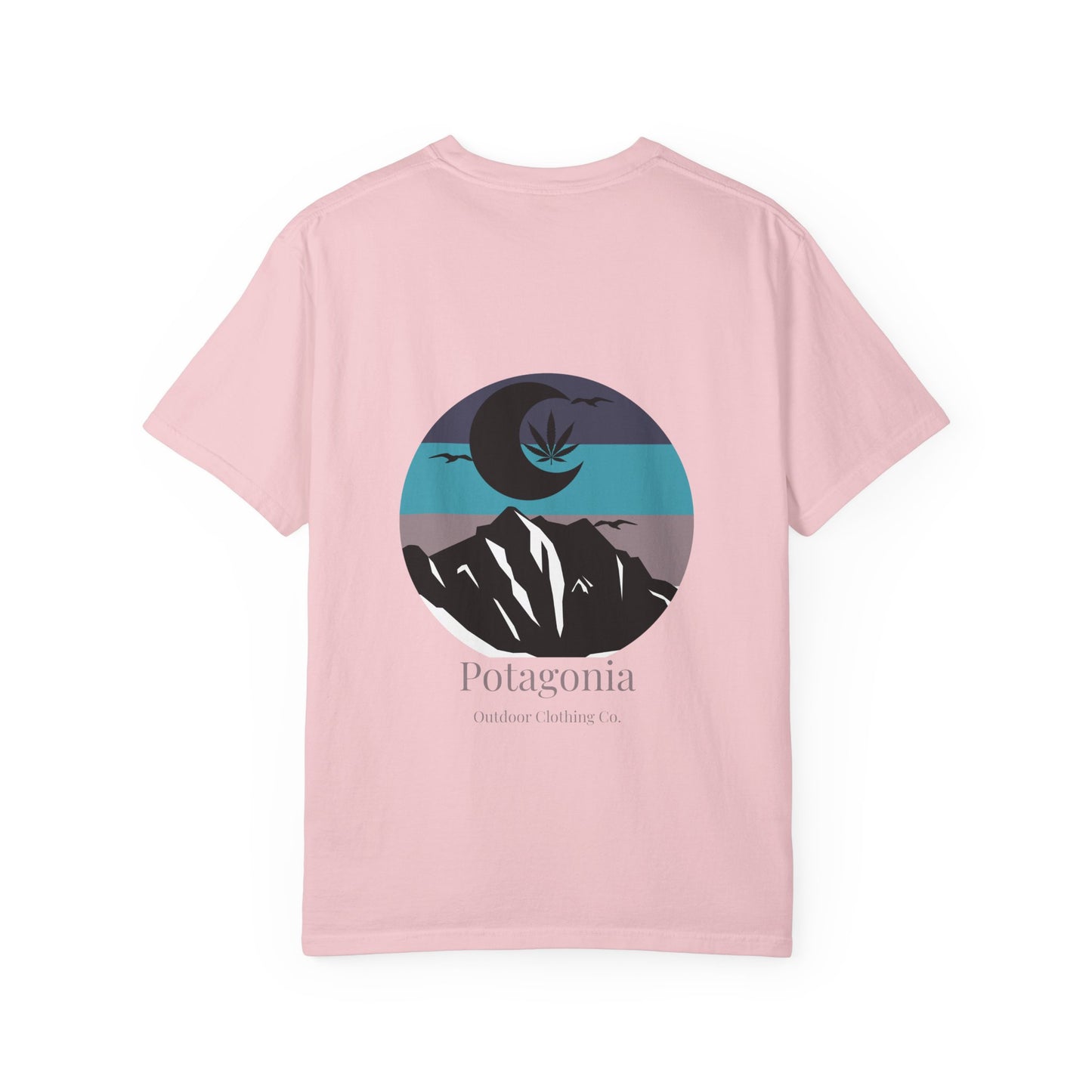Potagonia Rung-Spun Cotton Moon Mountain Unisex Garment-Dyed T-shirt