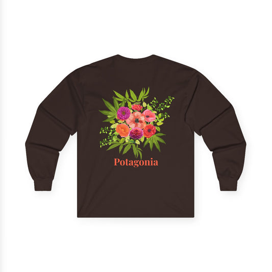 Potagonia Long Sleeve Tee Pink Weed Bouquet Unisex Ultra Cotton Long Sleeve Tee