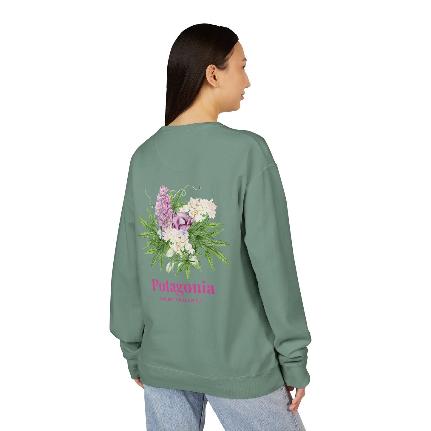 Potagonia Big Ass Sweatshirt Unisex Bouquet of Flowers  ComfortWash® Garment Dyed Crewneck Sweatshirt