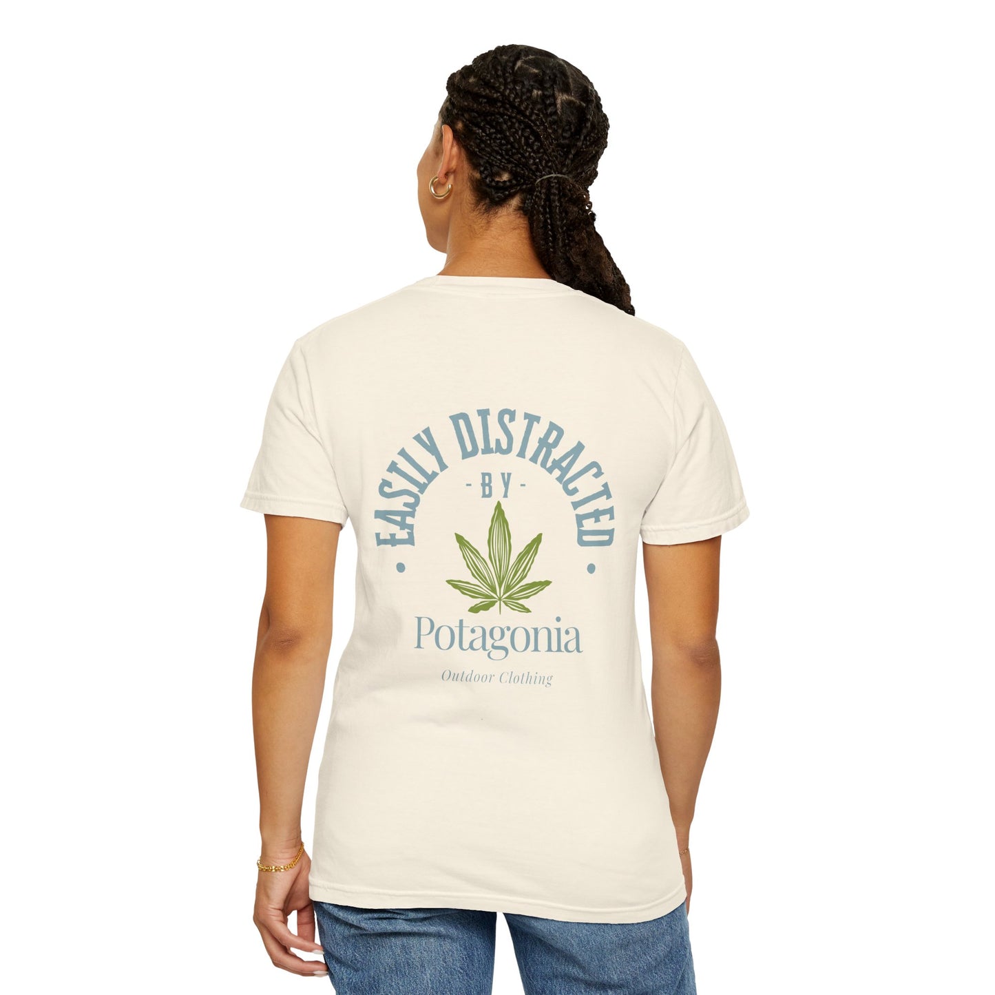 Potagonia Rung-Spun Cotton Easily Distracted Weed Unisex Garment-Dyed T-shirt