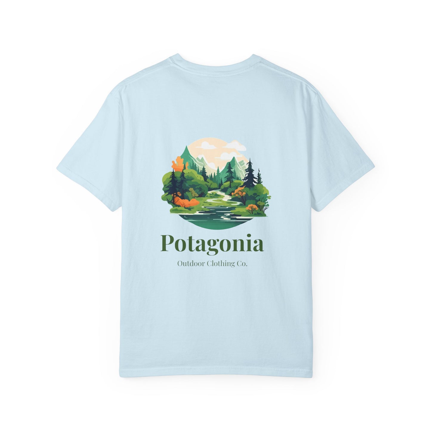 Potagonia Rung-Spun Cotton Green Meadows  Unisex Garment-Dyed T-shirt