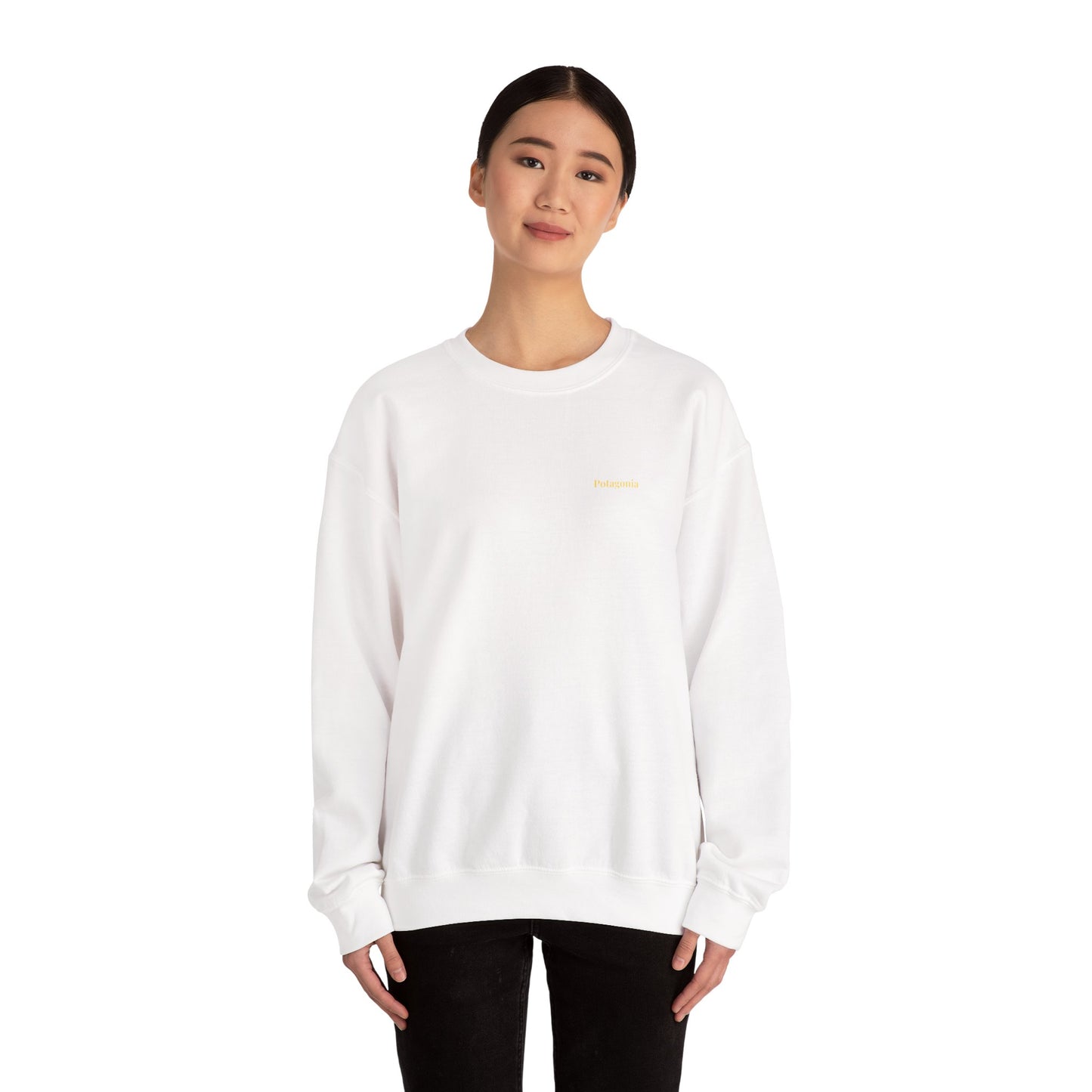 Potagonia Big Ass Campfire Unisex Girl Meditating Heavy Blend™ Crewneck Sweatshirt