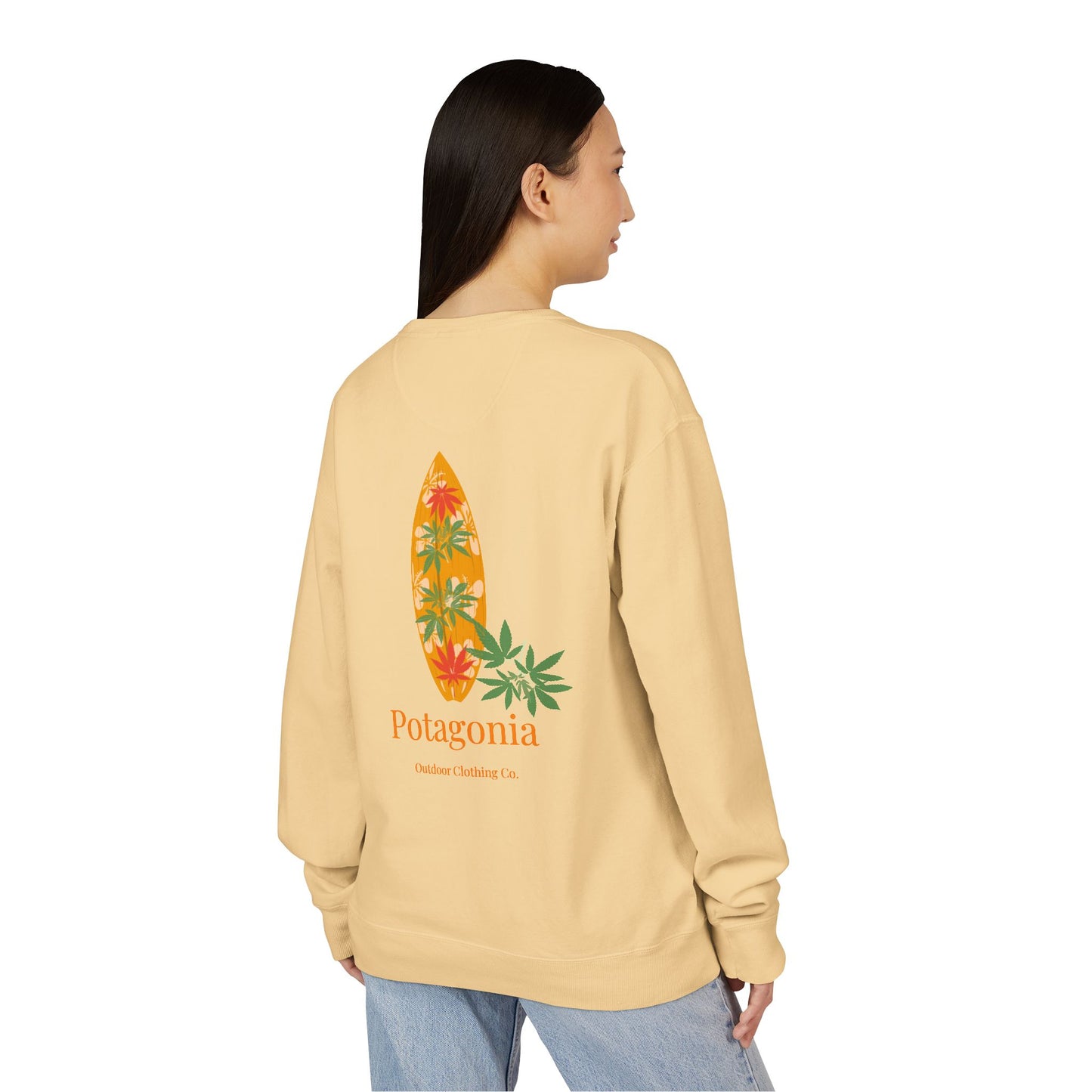 Potagonia Big Ass The Drew Surf Sweatshirt Unisex ComfortWash® Garment Dyed Crewneck Sweatshirt