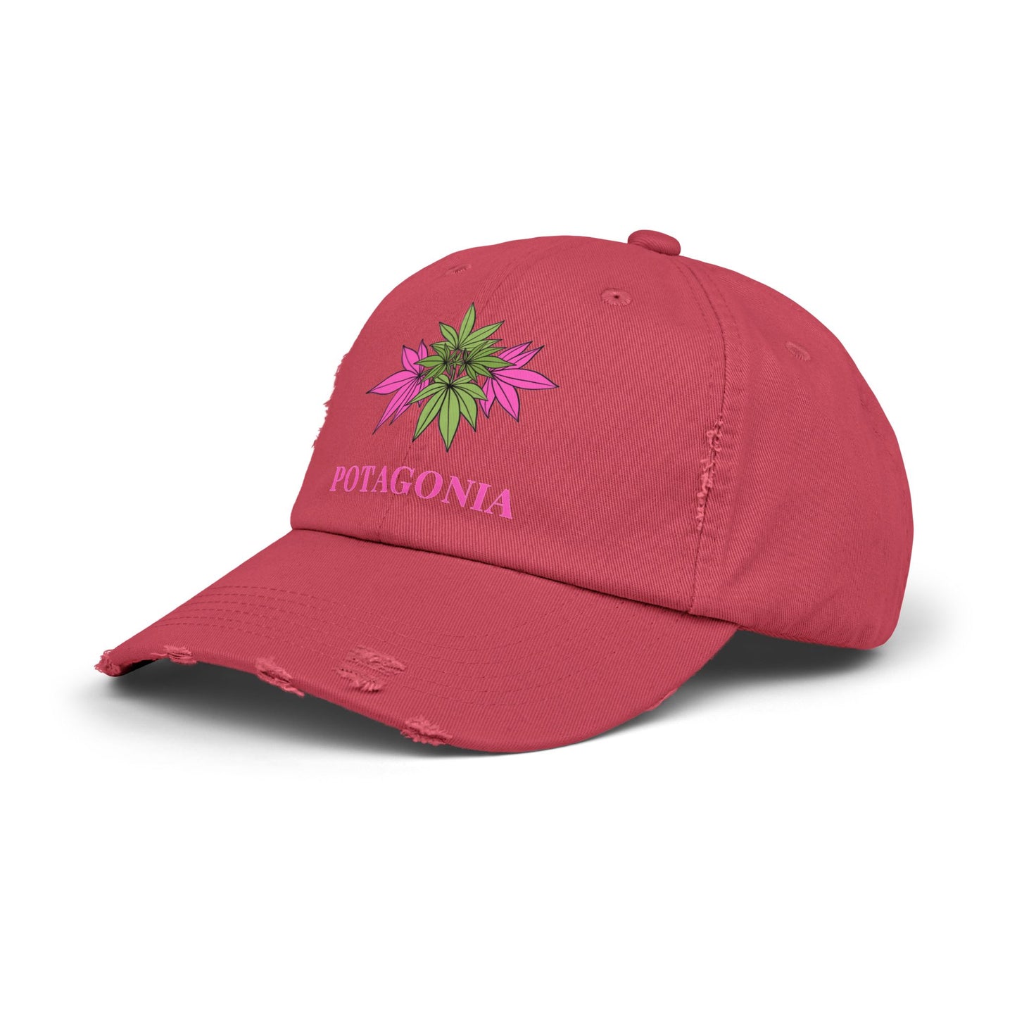 Potagonia Girl Pink Weed Distressed Cap