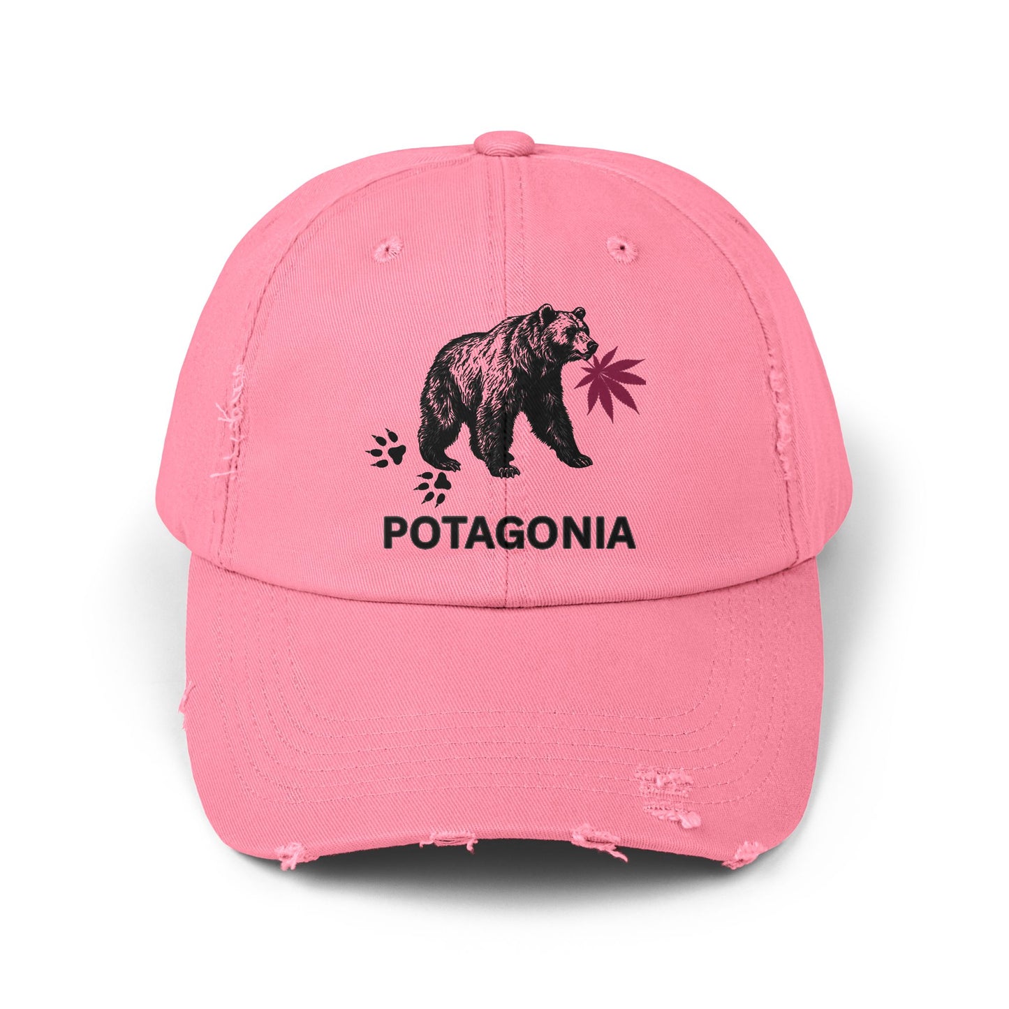 Potagonia Girl Bear Hat Unisex Distressed Cap