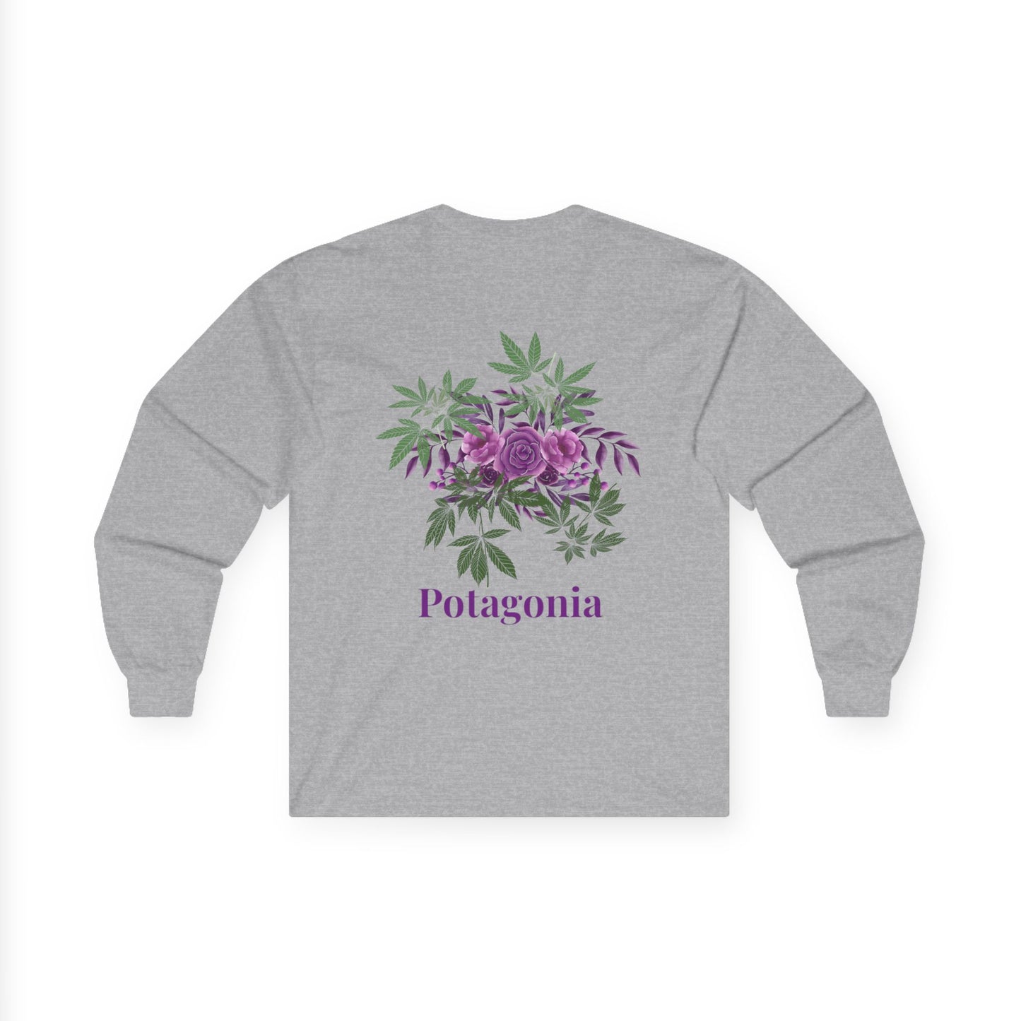 Potagonia Long Sleeve Purple Flower Unisex Ultra Cotton Long Sleeve Tee