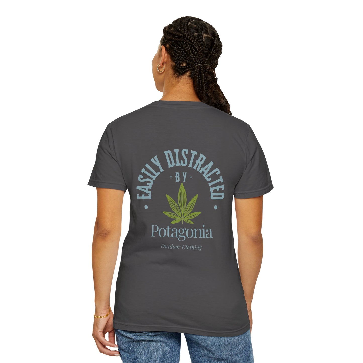Potagonia Rung-Spun Cotton Easily Distracted Weed Unisex Garment-Dyed T-shirt