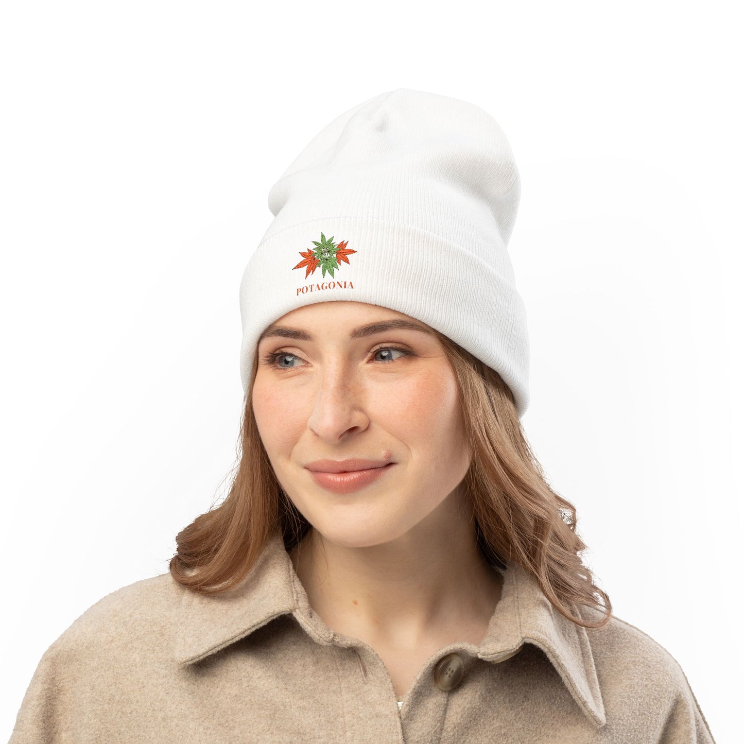 Potagonia Knit Beanie Orange Weed (Embroidery)Knit