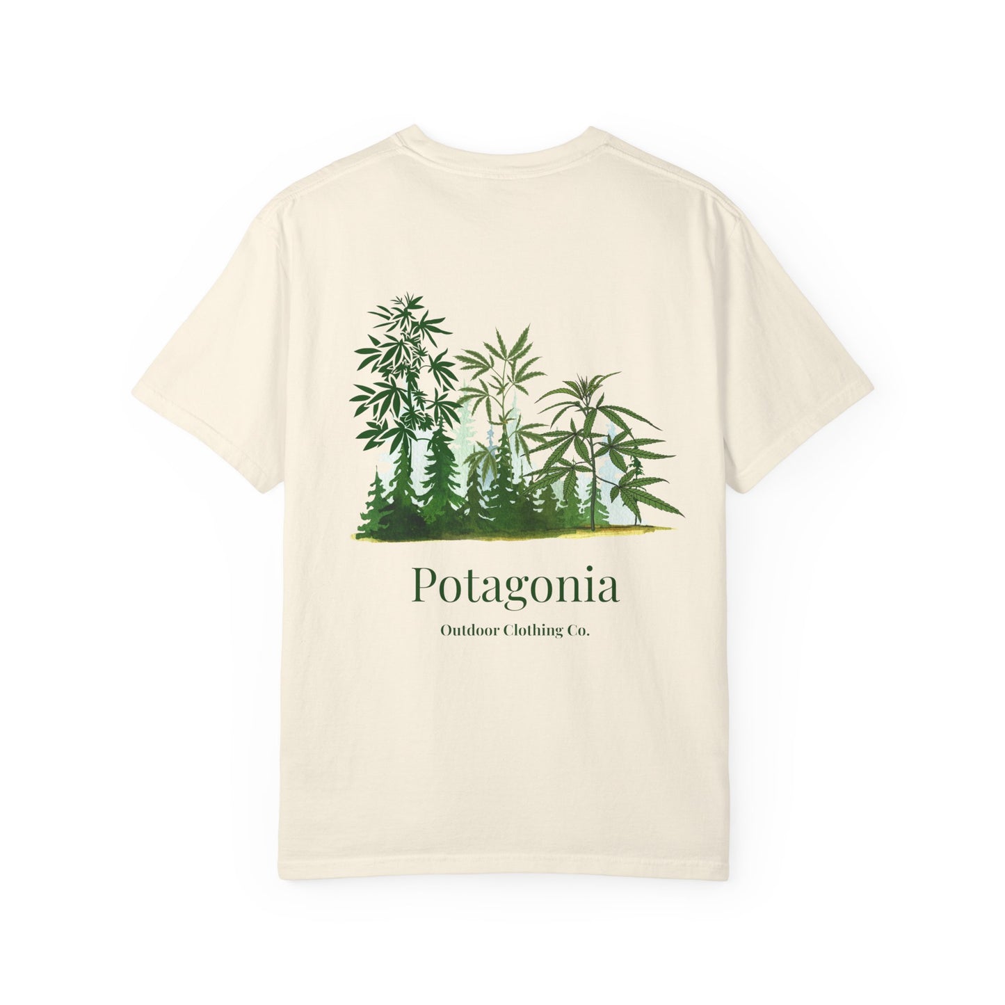 Potagonia Rung-Spun Cotton Unisex Green Grass Garment-Dyed T-shirt