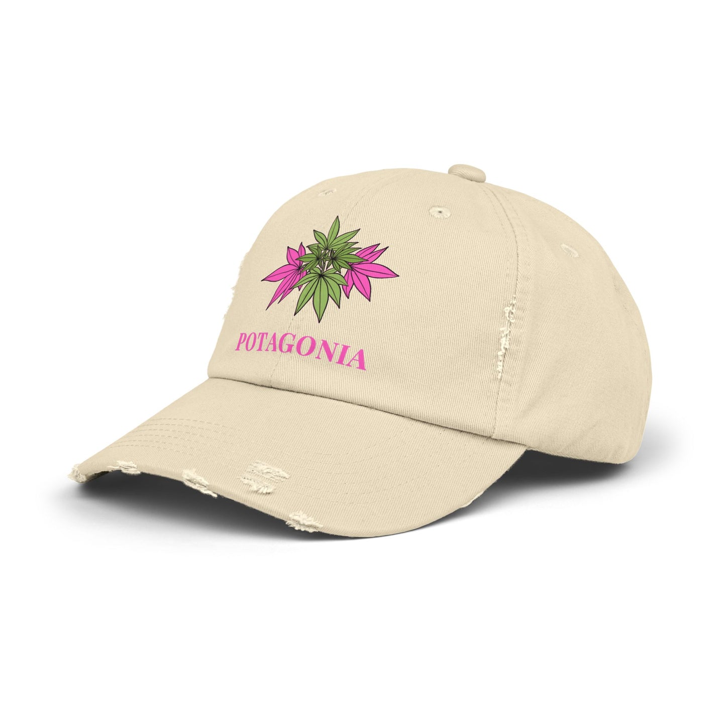 Potagonia Girl Pink Weed Distressed Cap