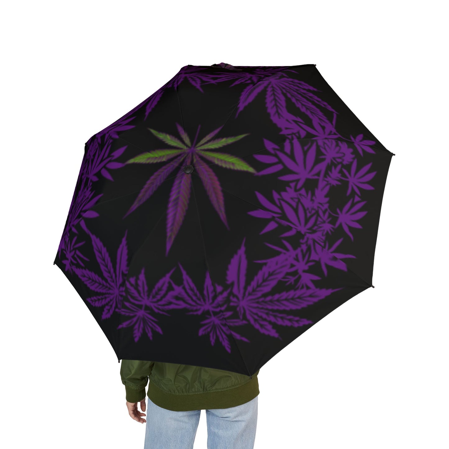 Potagonia Umbrella Deep Purple Weed Semi-Automatic Foldable