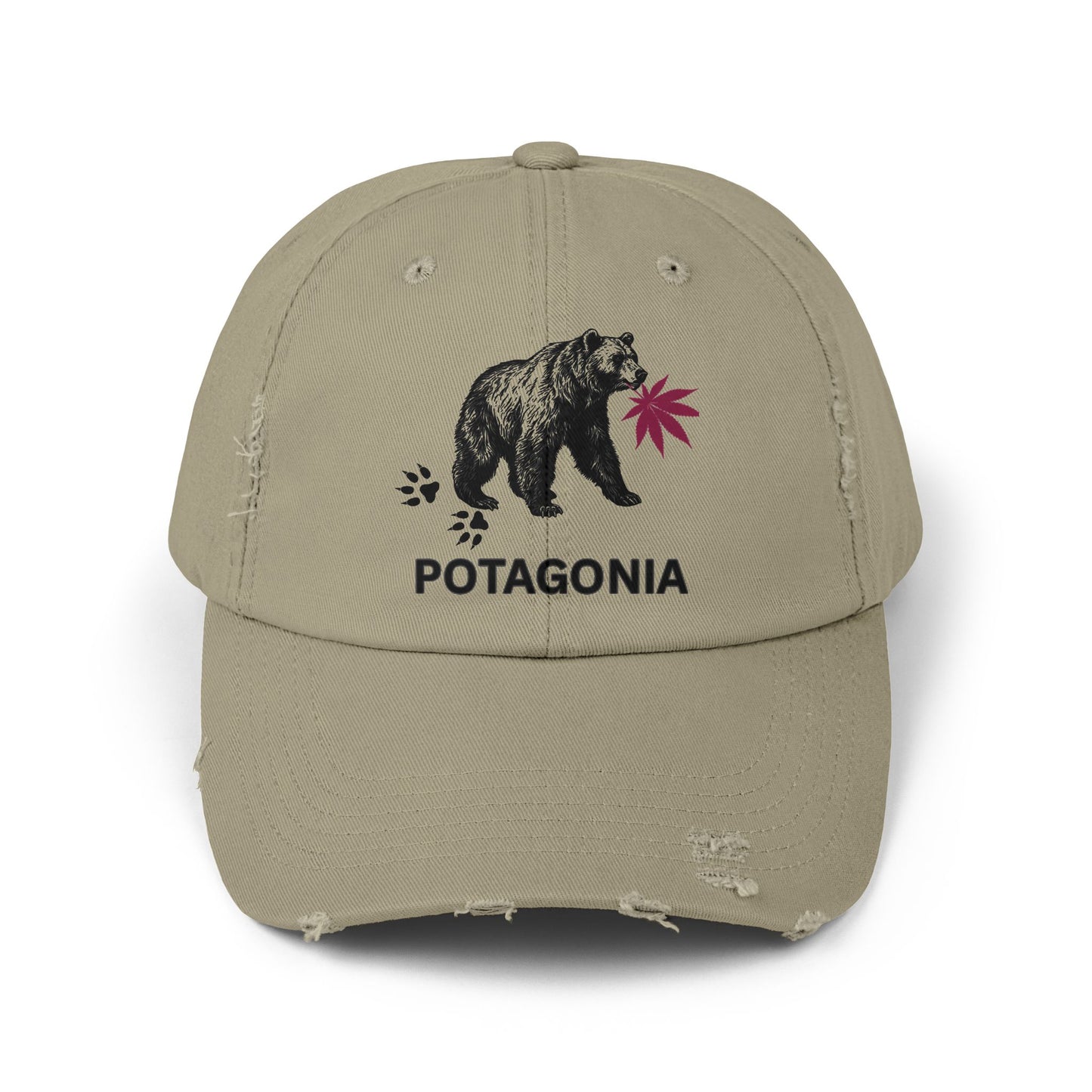 Potagonia Girl Bear Hat Unisex Distressed Cap