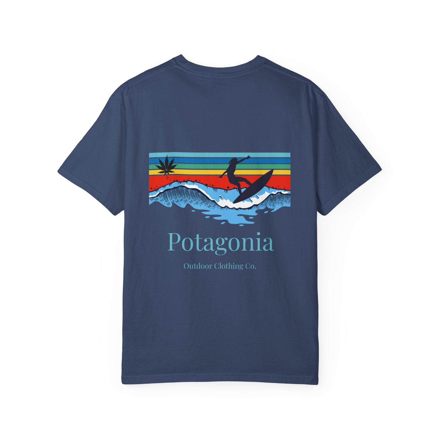 Potagonia Rung-Spun Cotton Surfs Up Unisex Garment-Dyed T-shirt