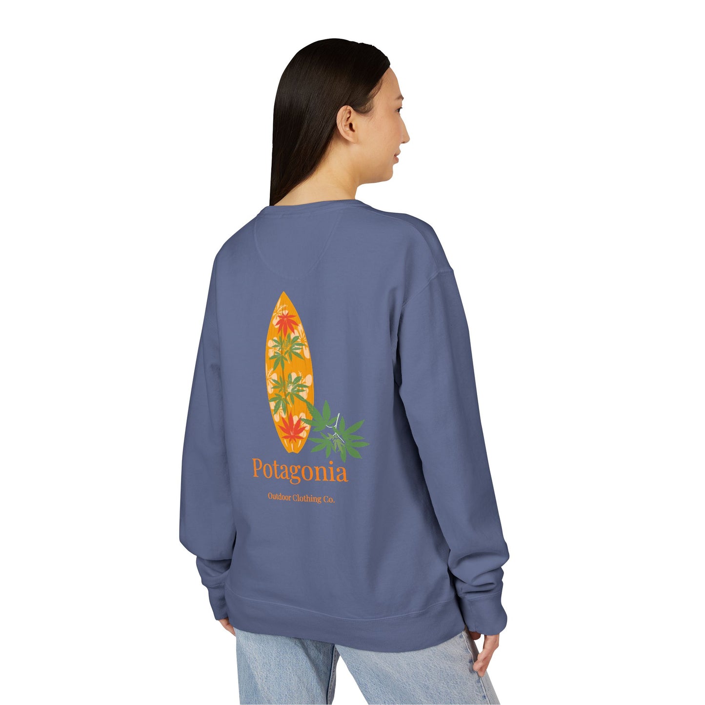 Potagonia Big Ass The Drew Surf Sweatshirt Unisex ComfortWash® Garment Dyed Crewneck Sweatshirt