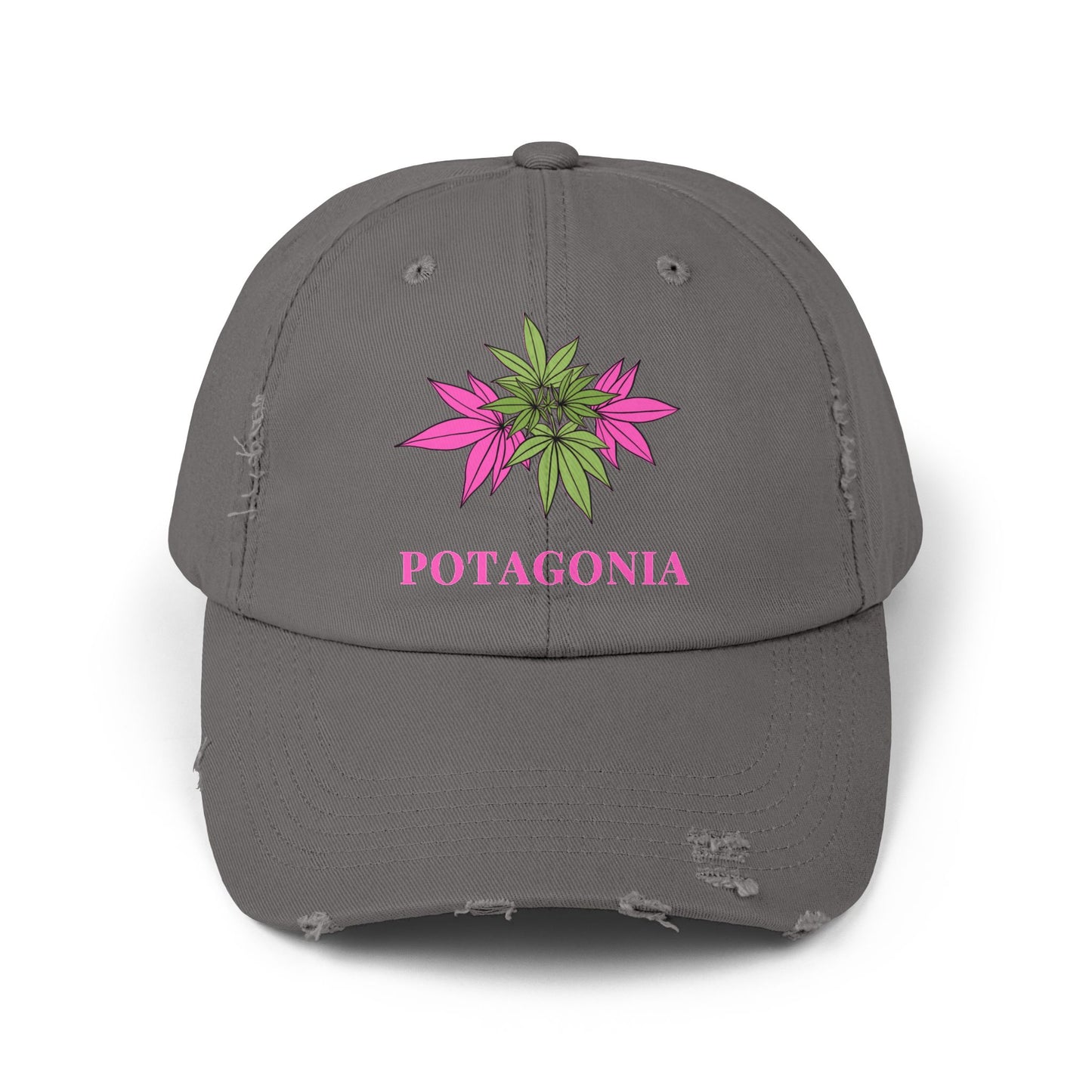 Potagonia Girl Pink Weed Distressed Cap