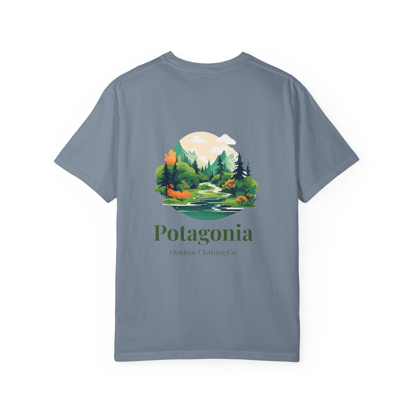 Potagonia Rung-Spun Cotton Green Meadows  Unisex Garment-Dyed T-shirt