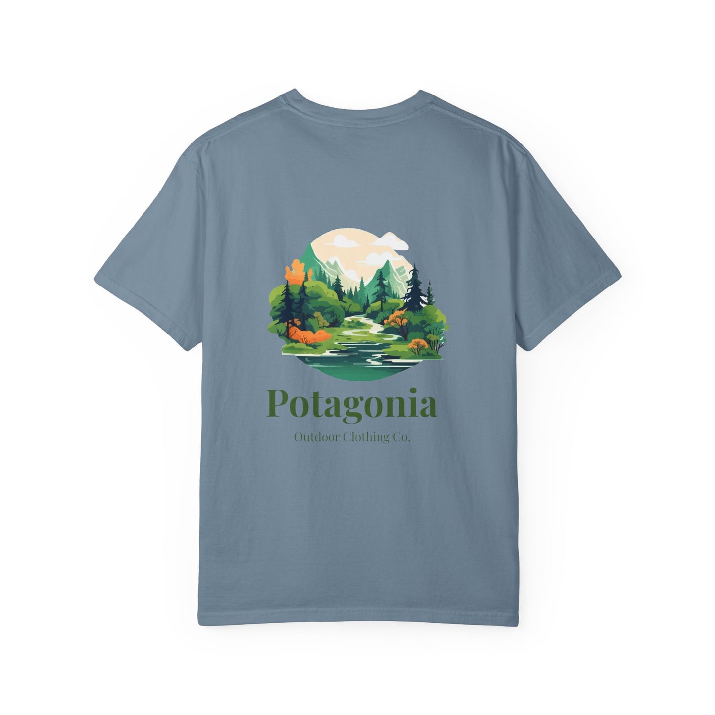 Potagonia Rung-Spun Cotton Green Meadows  Unisex Garment-Dyed T-shirt
