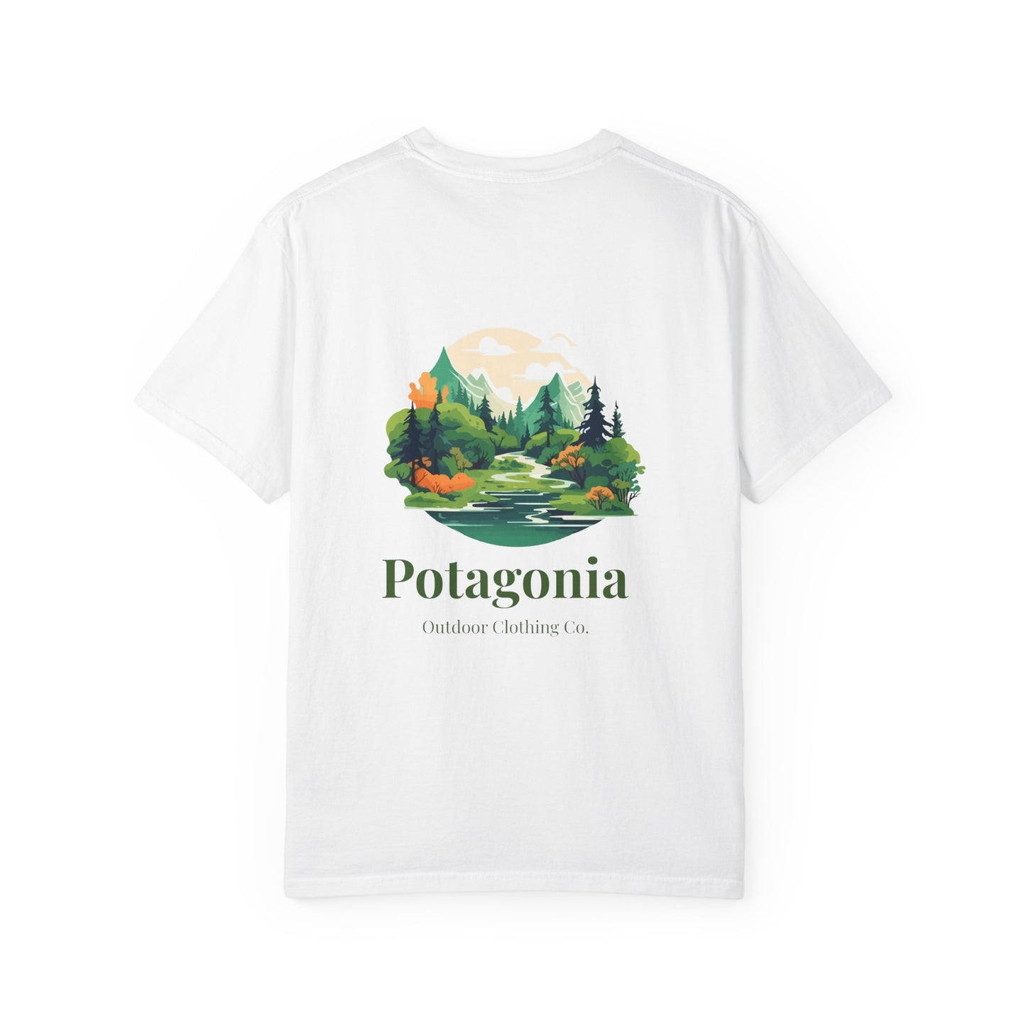 Potagonia Rung-Spun Cotton Green Meadows  Unisex Garment-Dyed T-shirt