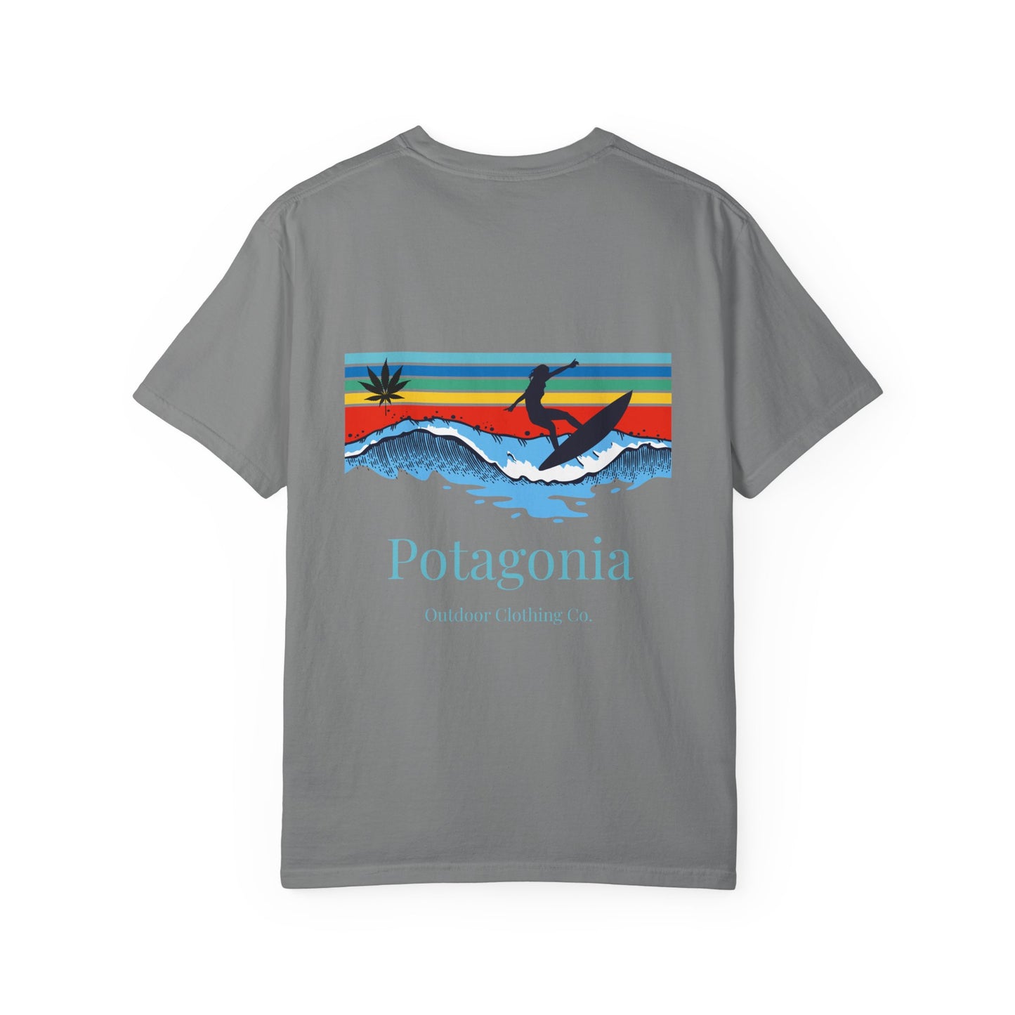 Potagonia Rung-Spun Cotton Surfs Up Unisex Garment-Dyed T-shirt