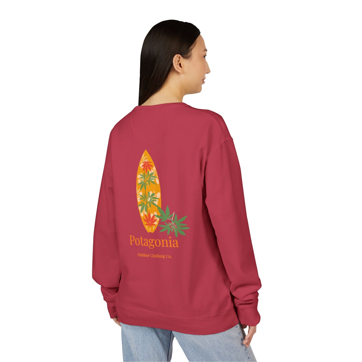 Potagonia Big Ass The Drew Surf Sweatshirt Unisex ComfortWash® Garment Dyed Crewneck Sweatshirt