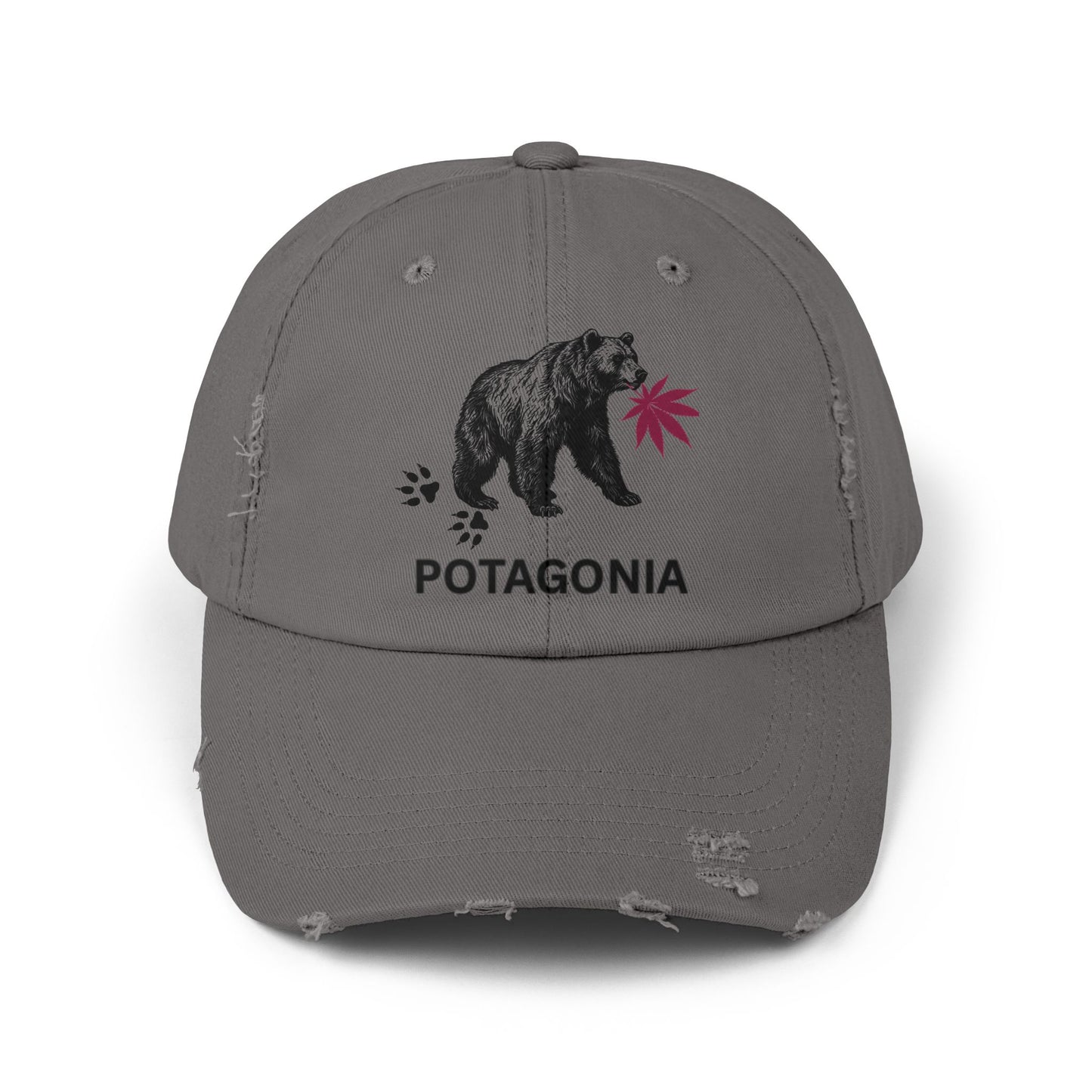 Potagonia Girl Bear Hat Unisex Distressed Cap