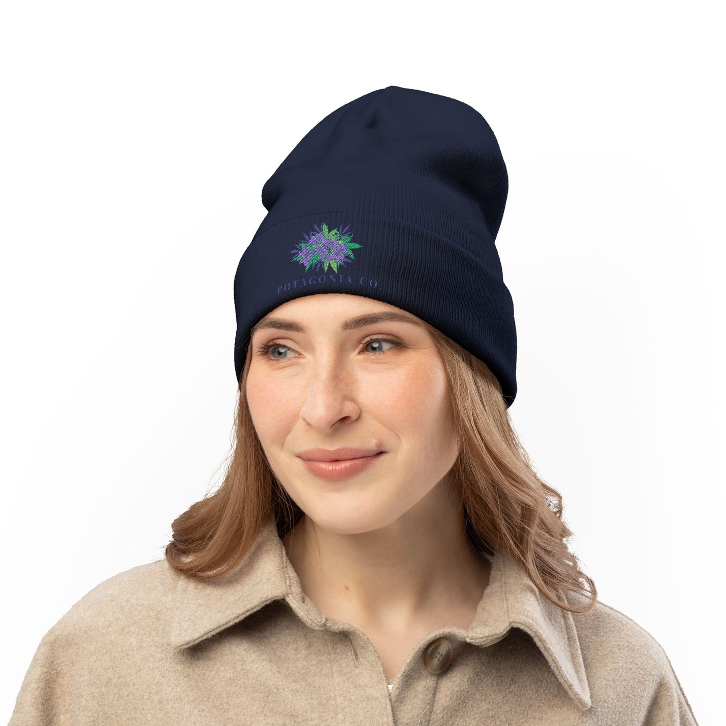 Potagonia Knit Beanie Purple Weed (Embroidery)