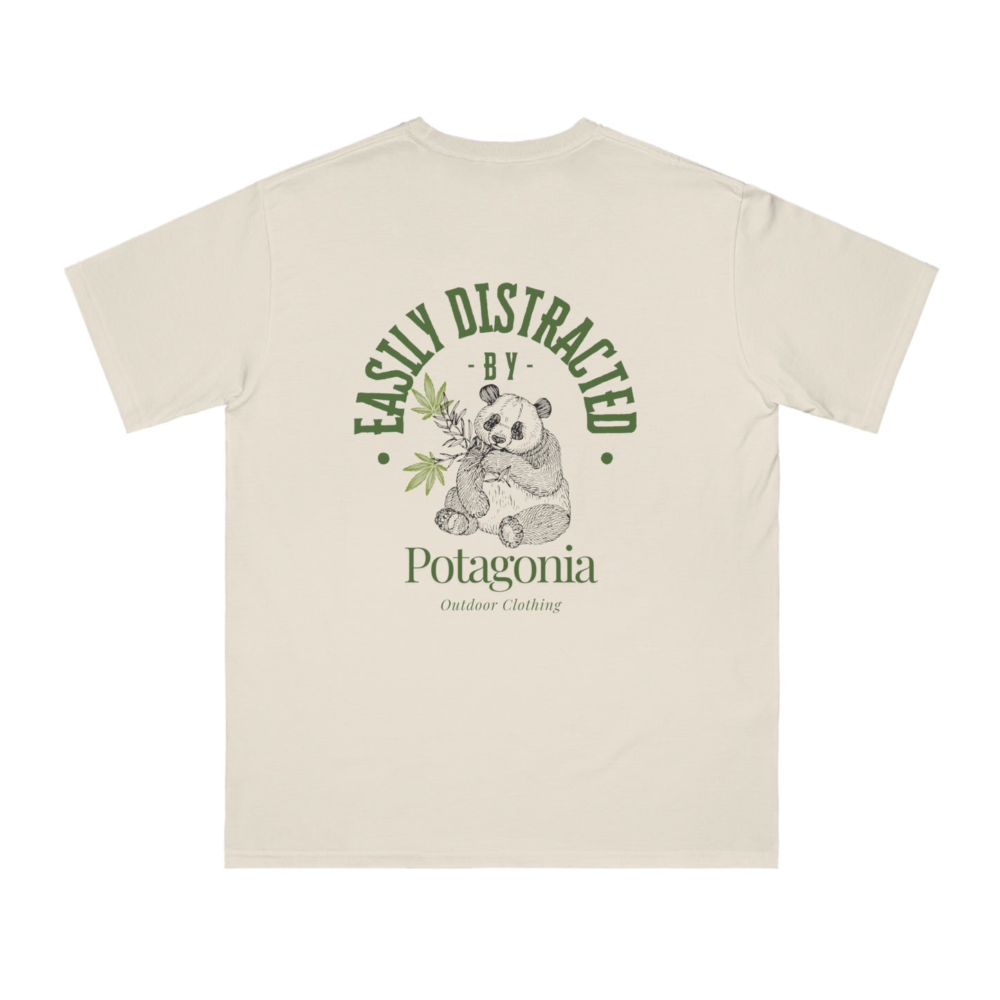 Potagonia Organic Unisex Easily Distracted Panda Classic T-Shirt