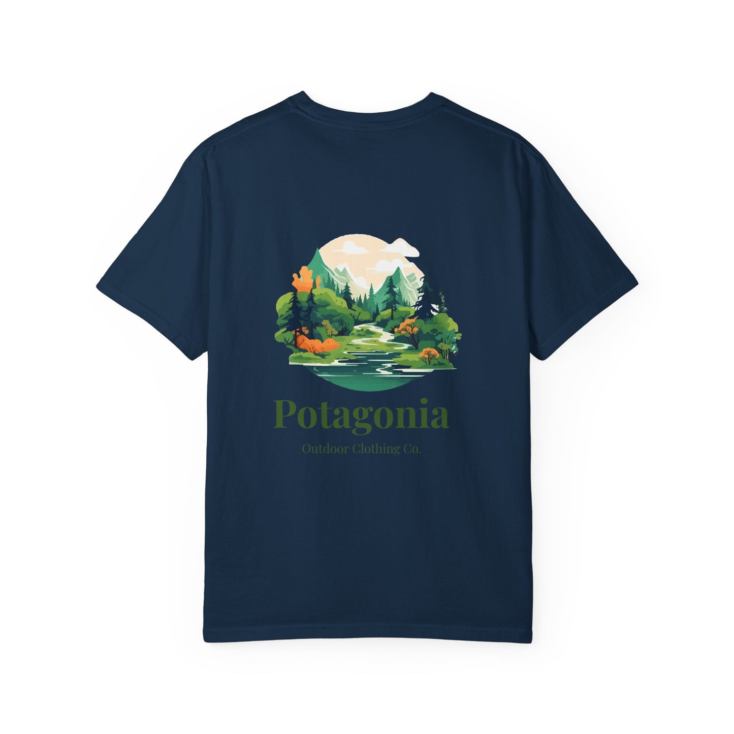 Potagonia Rung-Spun Cotton Green Meadows  Unisex Garment-Dyed T-shirt