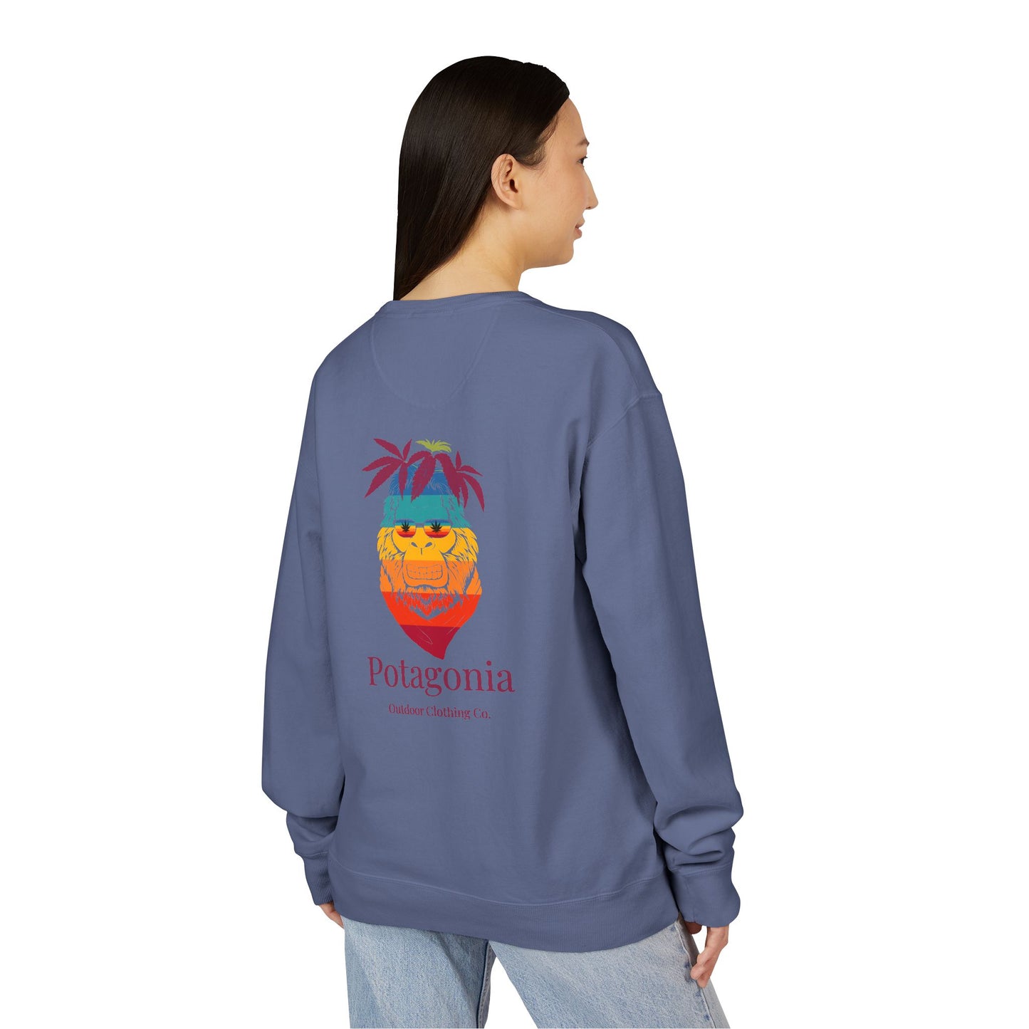 Potagonia Big Ass Camp fire Sunrise Meh-Teh Sweatshirt Unisex ComfortWash® Garment Dyed Crewneck Sweatshirt